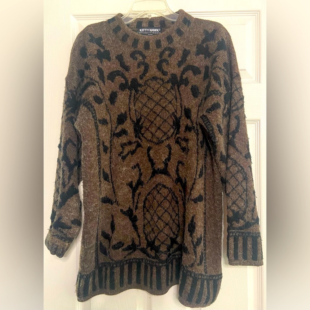 Vintage Kitty Hawk by Vivian Wang Floral Oversized Sweater Size Medium